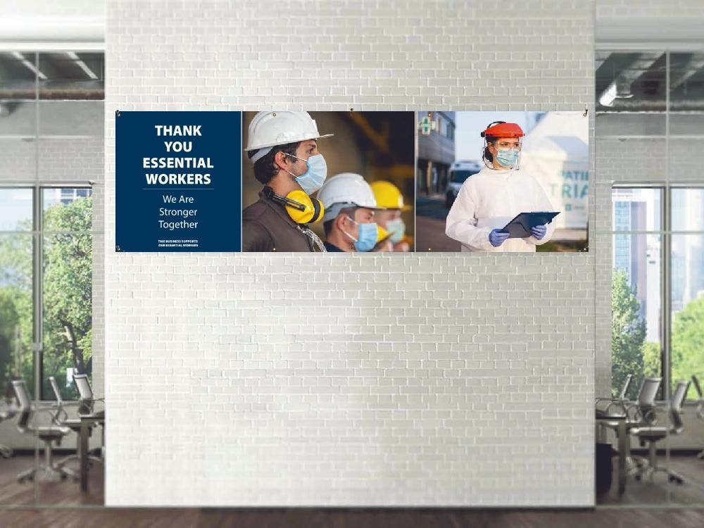 AccuformNMC BT Thank You, Stronger Together Vinyl Banner w/ Grommets