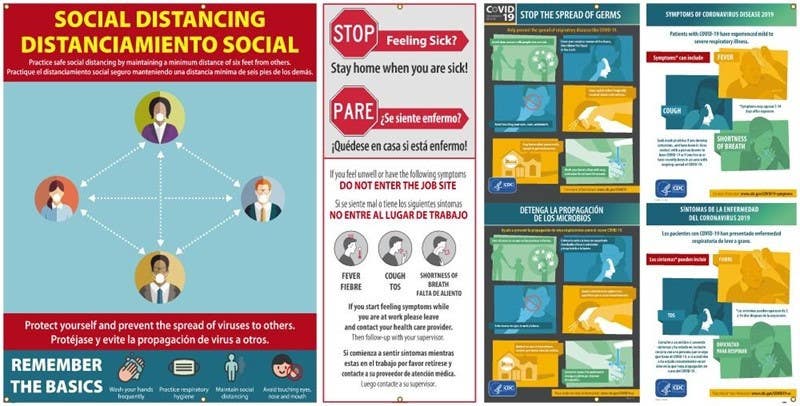 AccuformNMC BT Social Distancing, Multi Message Vinyl Banner w/ Grommets