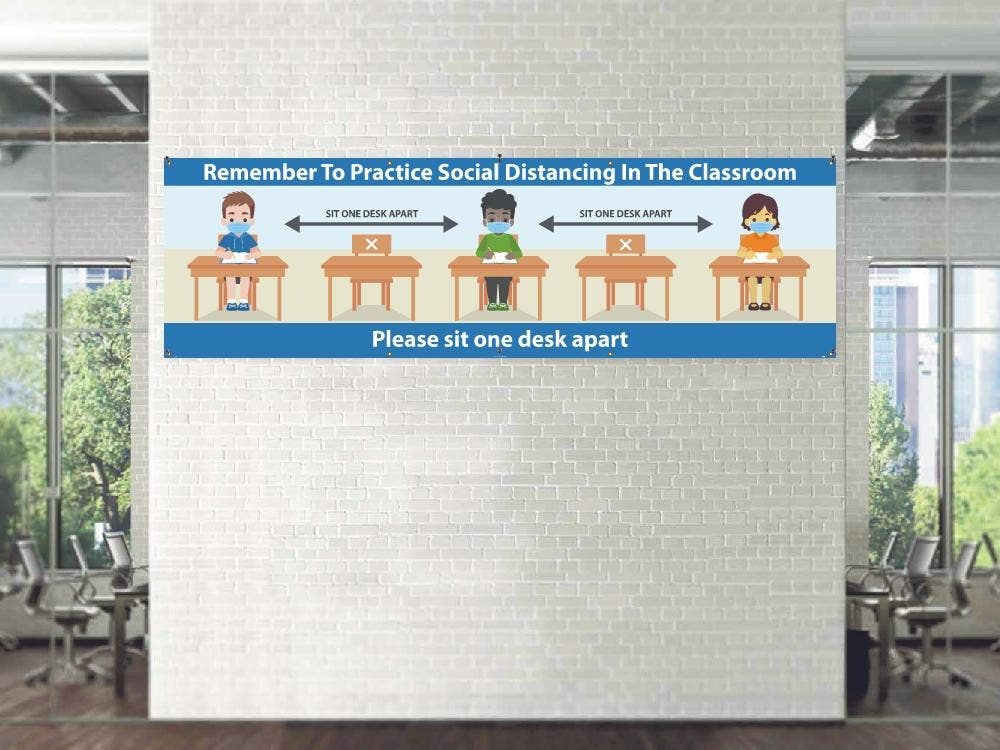 AccuformNMC BT Social Distancing Classroom Banner