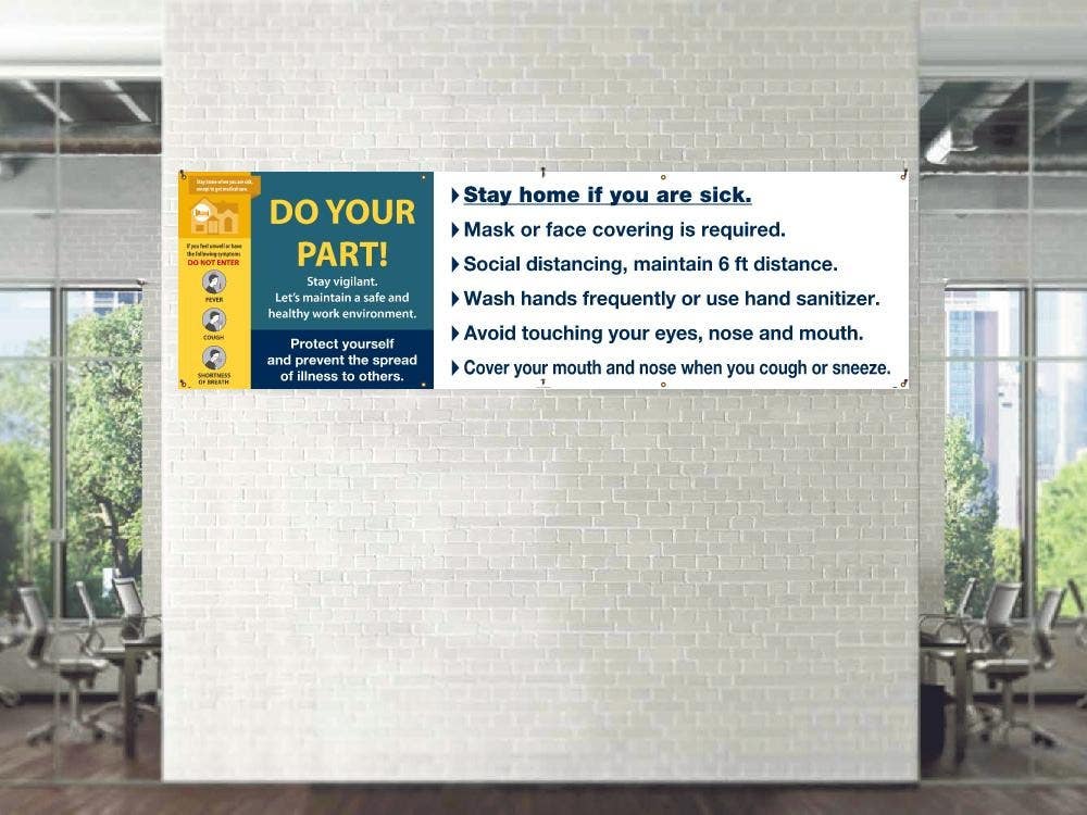AccuformNMC BT Do Your Part, Stay Home If You Are Sick, Banner, Vinyl w/ Grommets