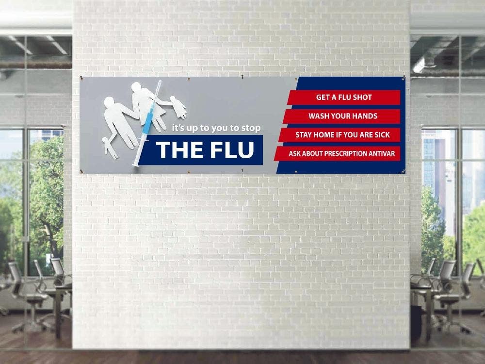 AccuformNMC BT It's Up To You To Stop The Flu, Banner, Vinyl w/ Grommets