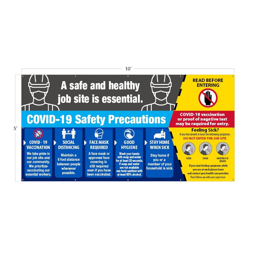 AccuformNMC BT A Safe & Healthy Job Site Is Essential, Mesh Banner w/ Grommets