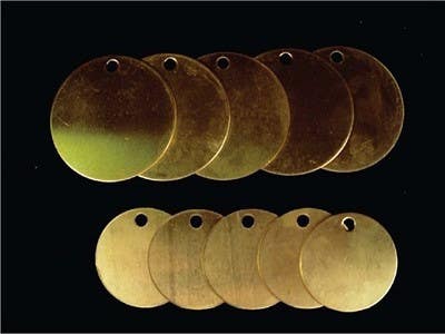 AccuformNMC TDB Blank Brass ID Tags, 25/Pk