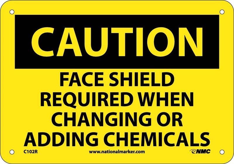 AccuformNMC C102 Caution, Face Shield Protection Sign, 7" x 10"