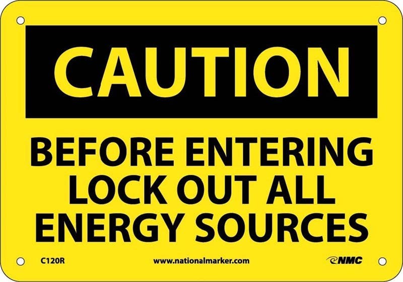 AccuformNMC C120 Caution, Lock Out All Sources Sign