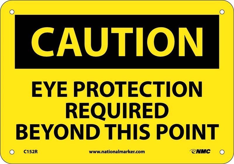 AccuformNMC C152 Caution, Ear Protection Required Beyond This Point Sign, 10" H x 14" W