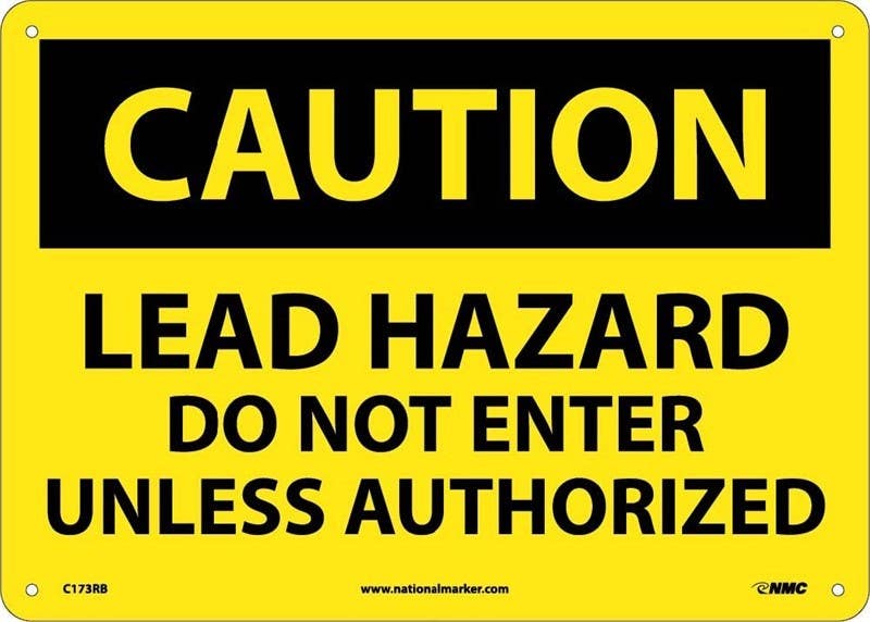 AccuformNMC C173A Caution, Lead Hazard Do Not Enter Sign, Standard Aluminum, 7" x 10"