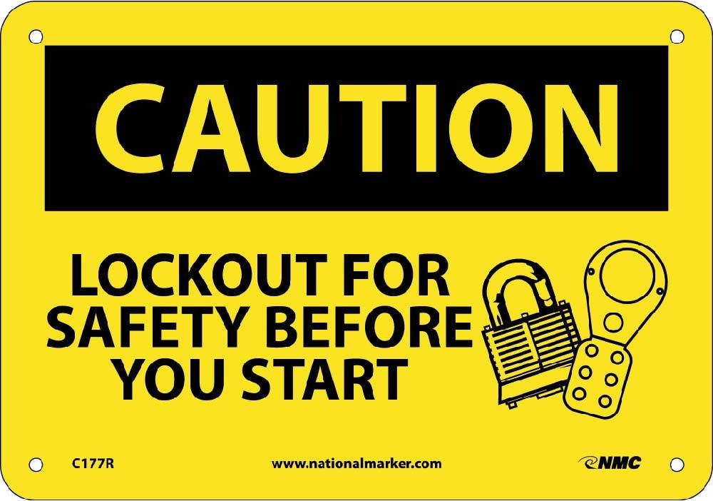 AccuformNMC MLKT OSHA Caution Safety Sign, Lock Out For Safety