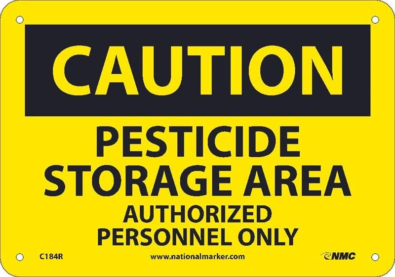 AccuformNMC MCHL OSHA Caution Safety Sign, Pesticide Storage Area