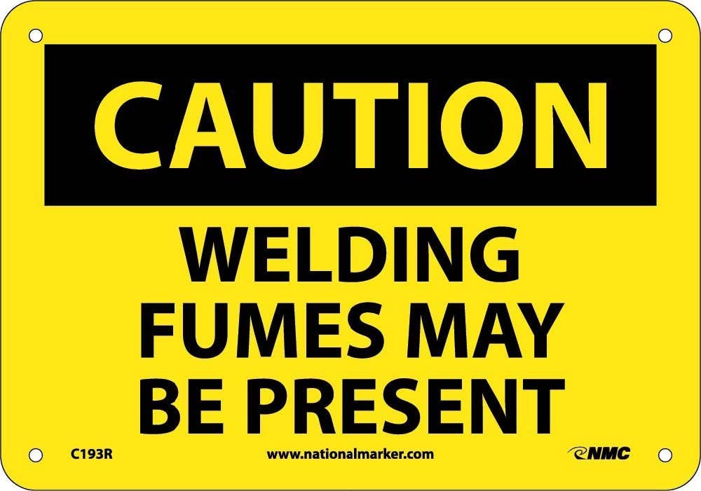 AccuformNMC C193RB Caution, Welding Fumes May Be Present Sign, Rigid Plastic, 10" x 14"