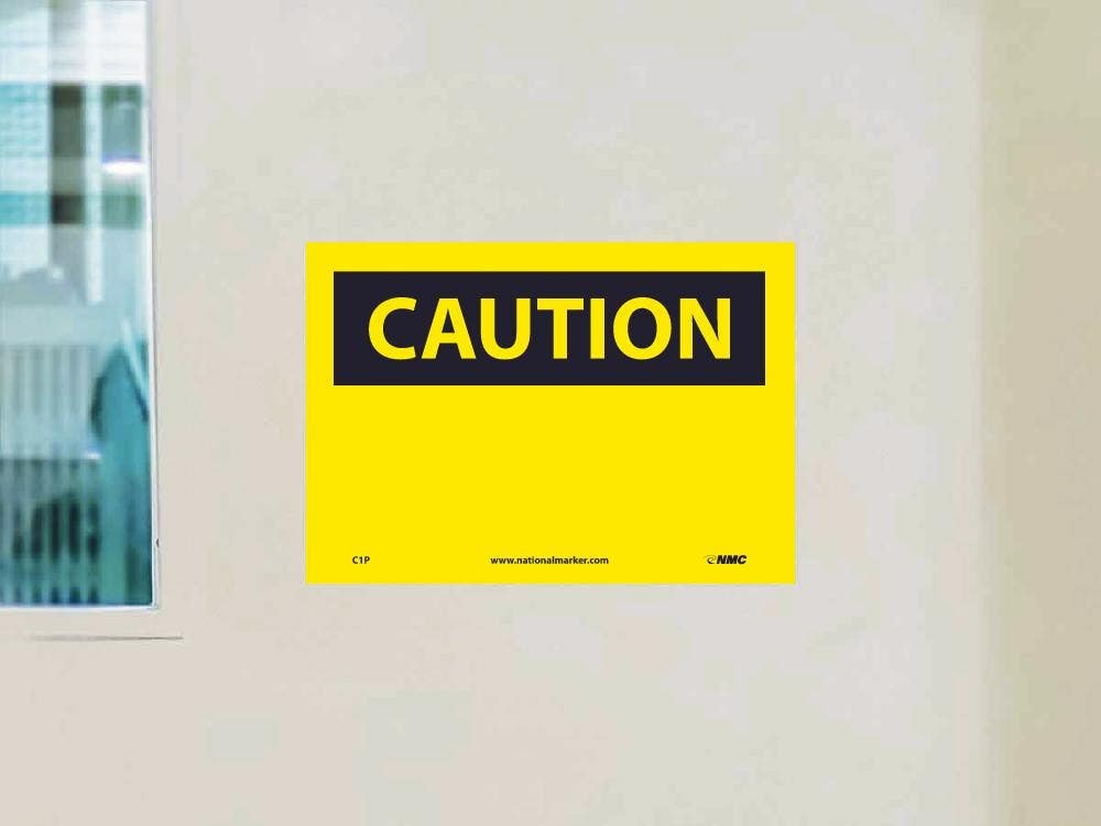 AccuformNMC C1AP Caution, Sign, PS Vinyl, 3" x 5", 5/Pk