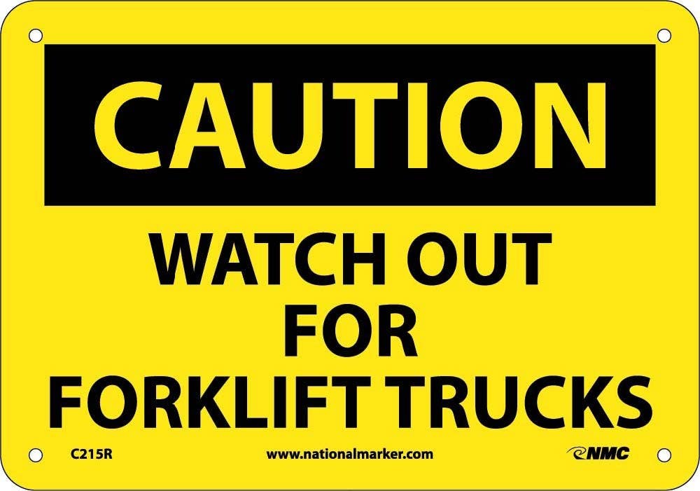 AccuformNMC MVHR OSHA Caution Safety Sign, Look Out For Forklifts