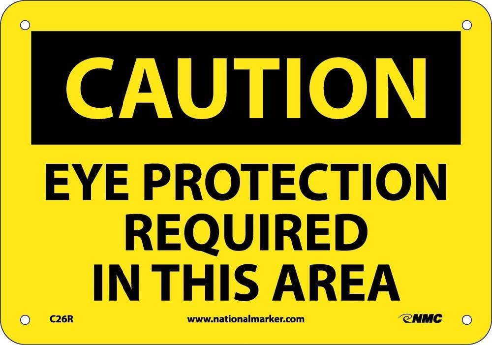 AccuformNMC MPPE OSHA Caution Safety Sign, Eye Protection Required In This Area