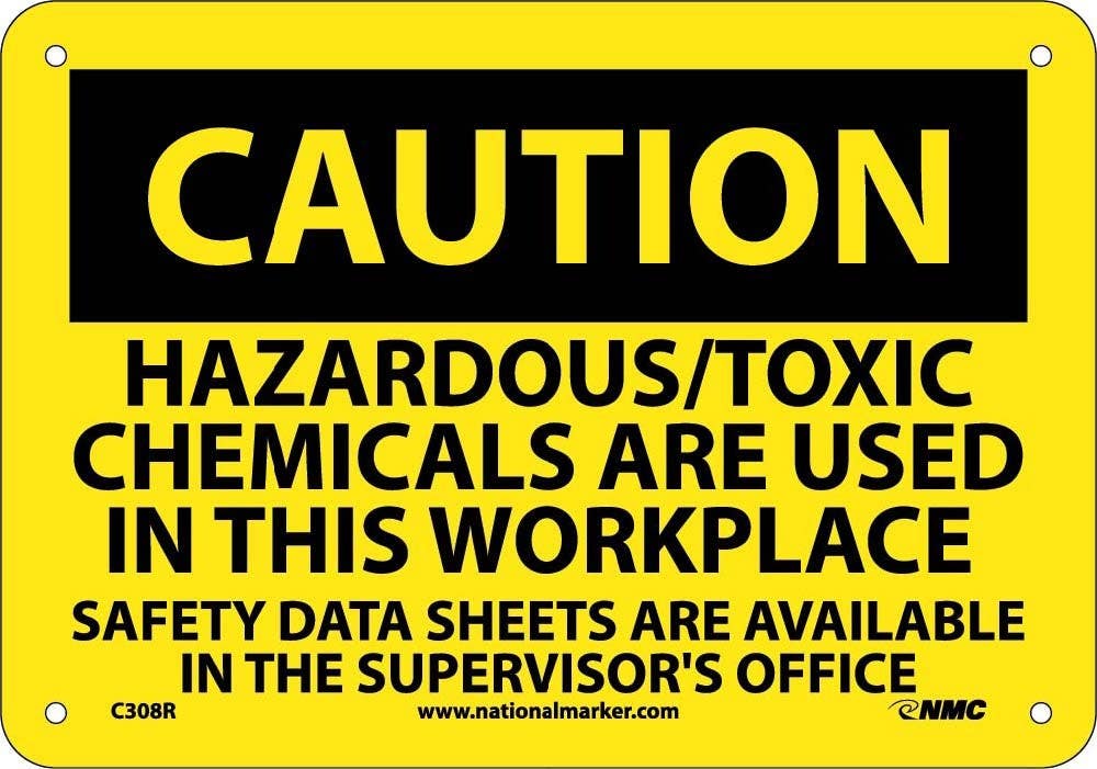 AccuformNMC MCH OSHA Caution Safety Sign, Toxic/Hazardous Chemicals Are Used…