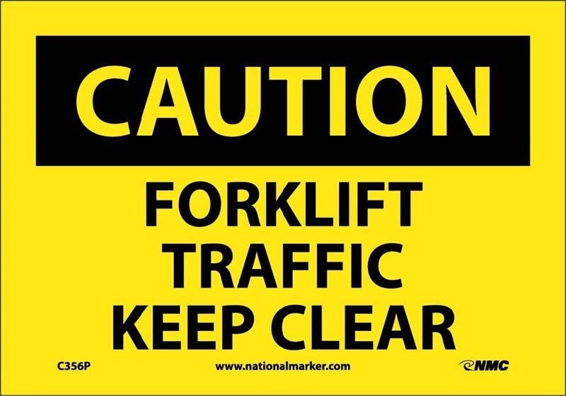 AccuformNMC MVHR OSHA Caution Safety Sign, Forklift Traffic - Keep Clear