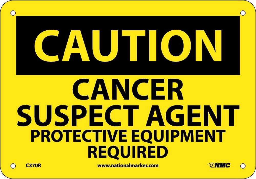 AccuformNMC C370 Caution, Cancer Suspect Agent Protective Equipment Sign