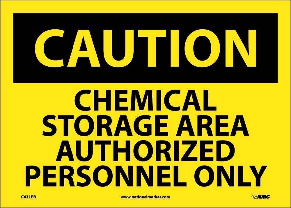 AccuformNMC MCHL626 OSHA Caution Safety Sign, Chemical Storage Area..., 10" x 14"