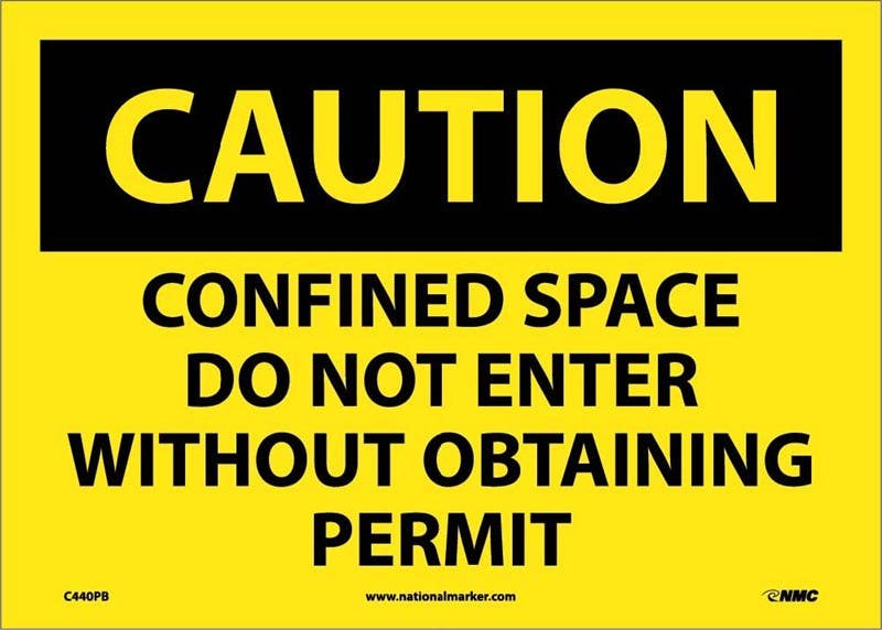 AccuformNMC MCSP615 OSHA Caution Safety Sign, Confined Space - Do Not Enter.., 10" x 14"