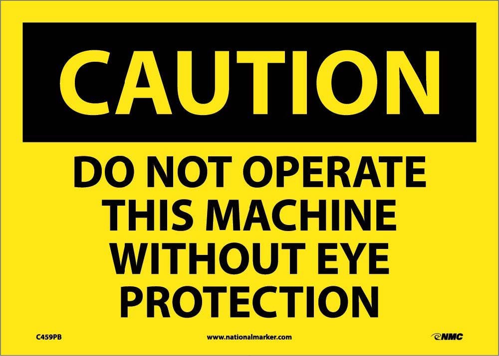 AccuformNMC C459 Caution, Eye Protection Sign, 10" x 14"