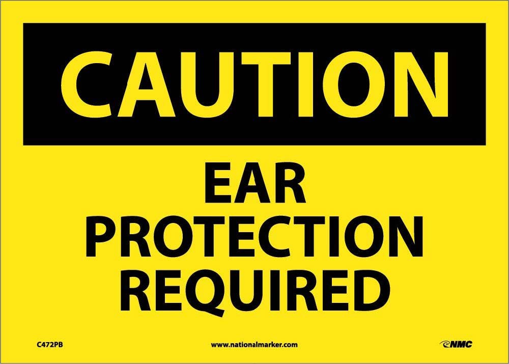 AccuformNMC MPP OSHA Caution Safety Sign, Ear Protection Required