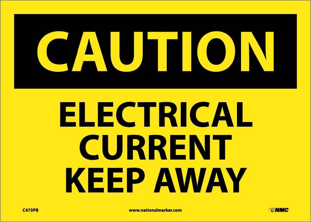 AccuformNMC C473 Caution, Electrical Current Keep Away Sign, 10" x 14"