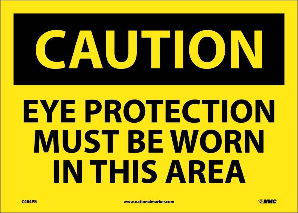 AccuformNMC MPPA OSHA Caution Safety Sign, Eye Protection Must Be Worn In This Area, English