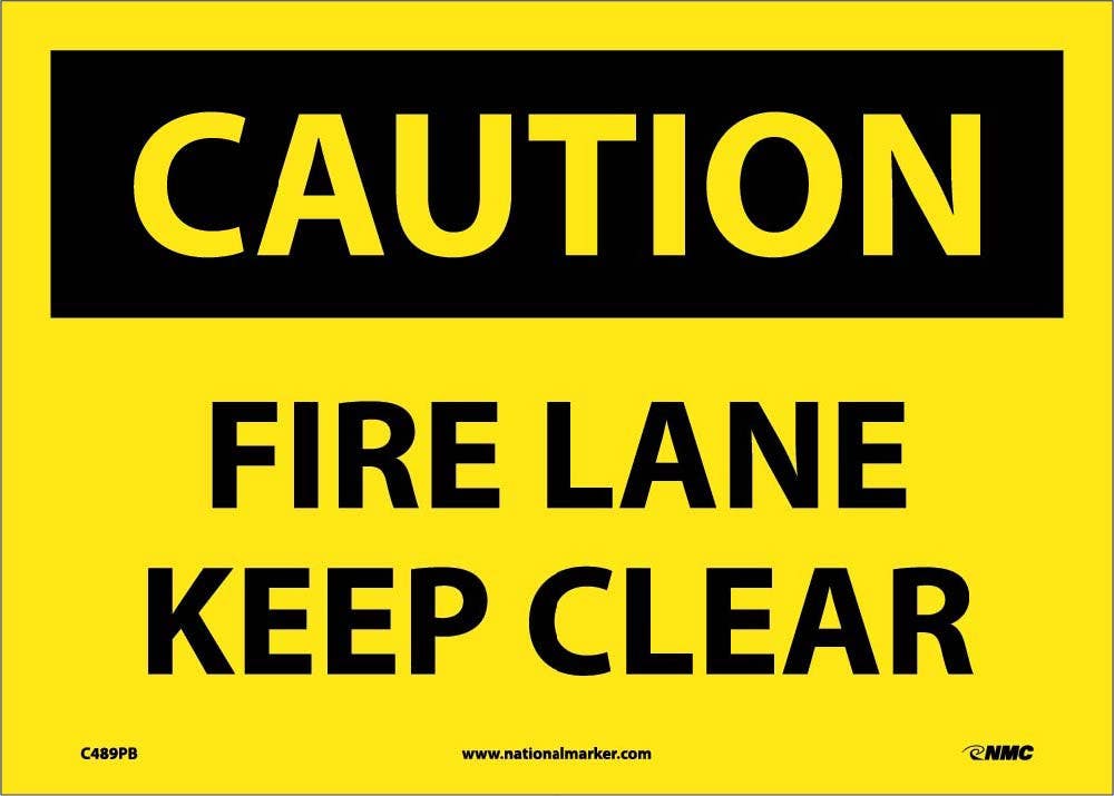 AccuformNMC C489 Fire Lane Keep Clear Sign, 10" x 14"