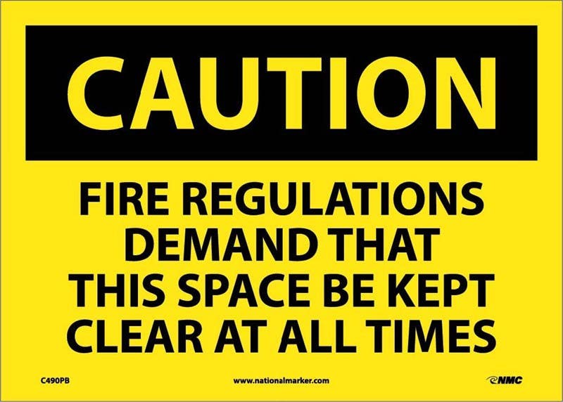 AccuformNMC C490 Caution, Keep Space Clear At All Times Sign, 10" x 14"