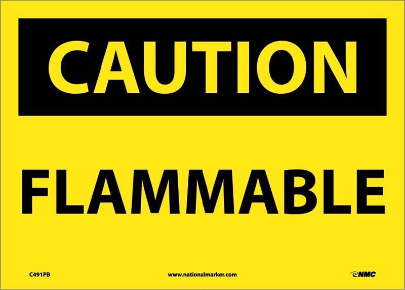 AccuformNMC MCHL603 OSHA Caution Safety Sign, Flammable, 10" x 14"