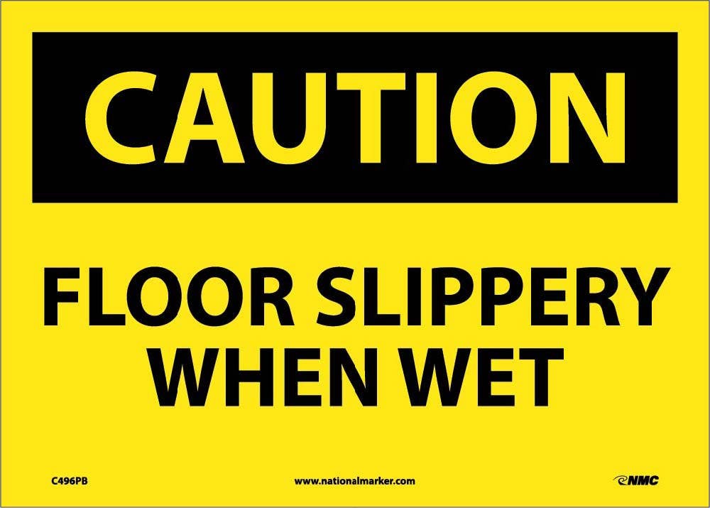 AccuformNMC MSTF OSHA Caution Safety Sign, Floor Slippery When Wet