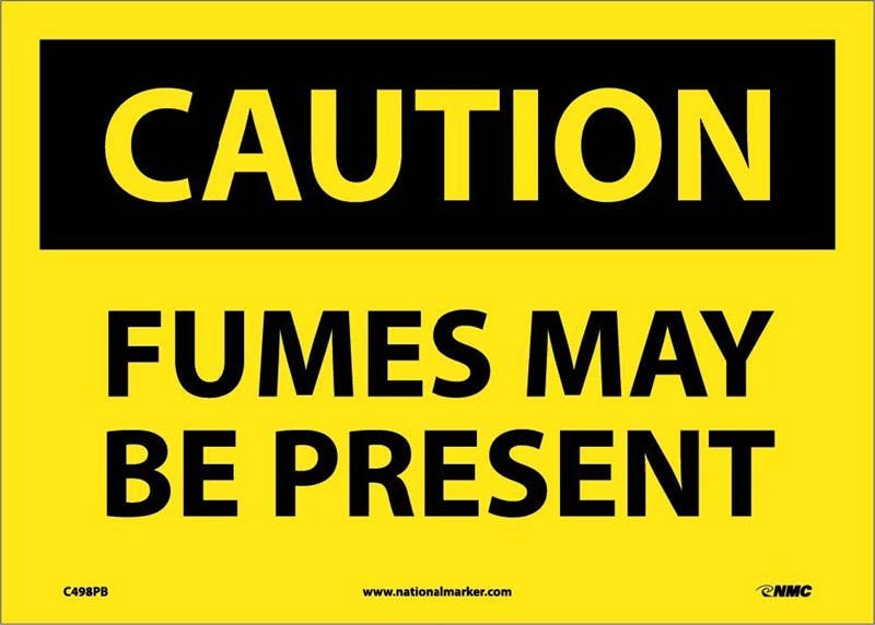AccuformNMC MCHL624 OSHA Caution Safety Sign, Fumes May Be Present, 10" x 14"