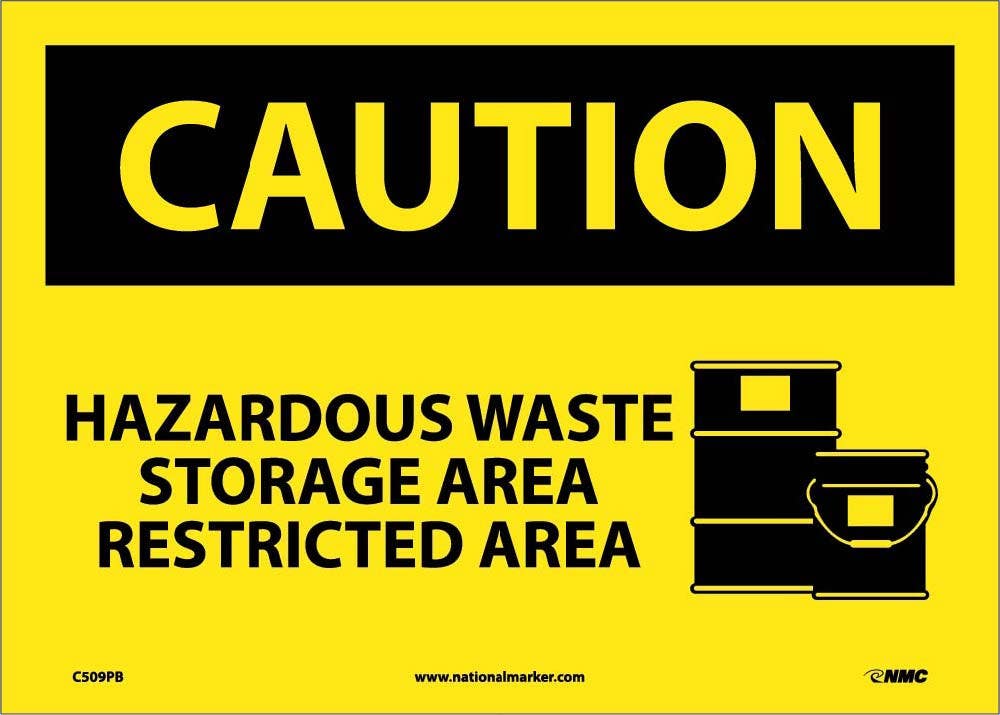 AccuformNMC C509 Caution, Hazardous Waste Storage Area Sign, 10" x 14"