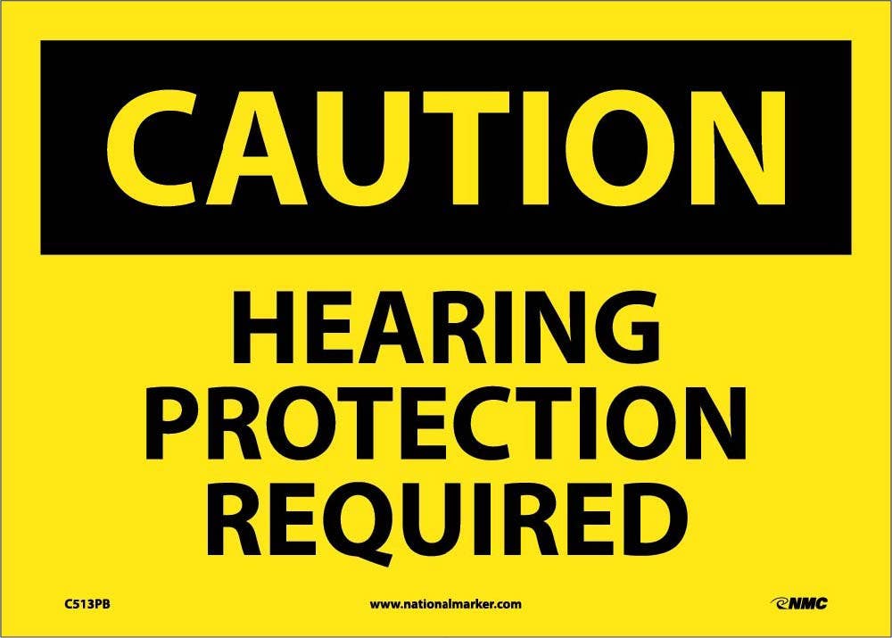 AccuformNMC MPP OSHA Caution Safety Sign, Hearing Protection Required, English