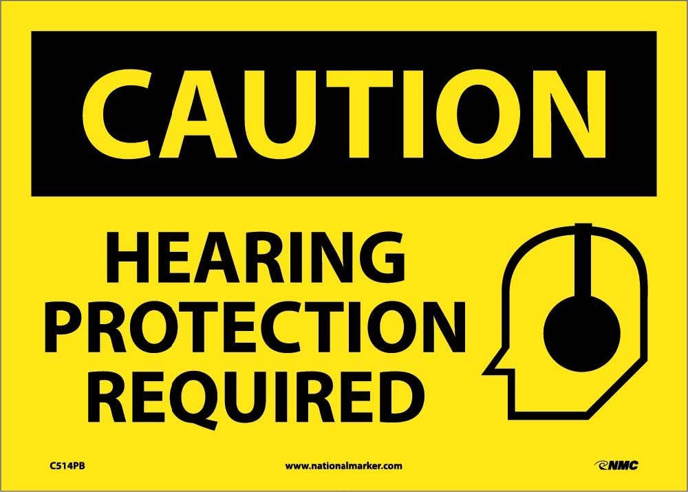 AccuformNMC MPP OSHA Caution Safety Sign, Hearing Protection Required