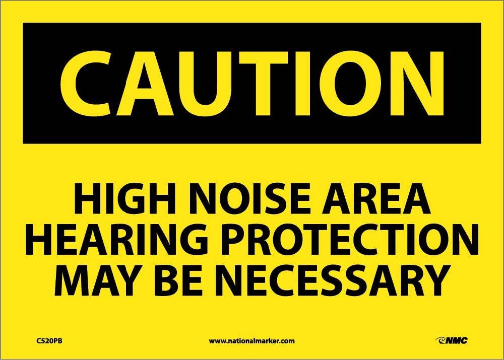 AccuformNMC MPPE645 OSHA Caution Safety Sign, High Noise Area, 10" x 14"