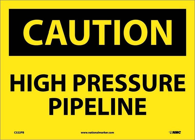 AccuformNMC MCHL611 OSHA Notice Safety Sign, High Pressure Pipeline, 10" x 14"