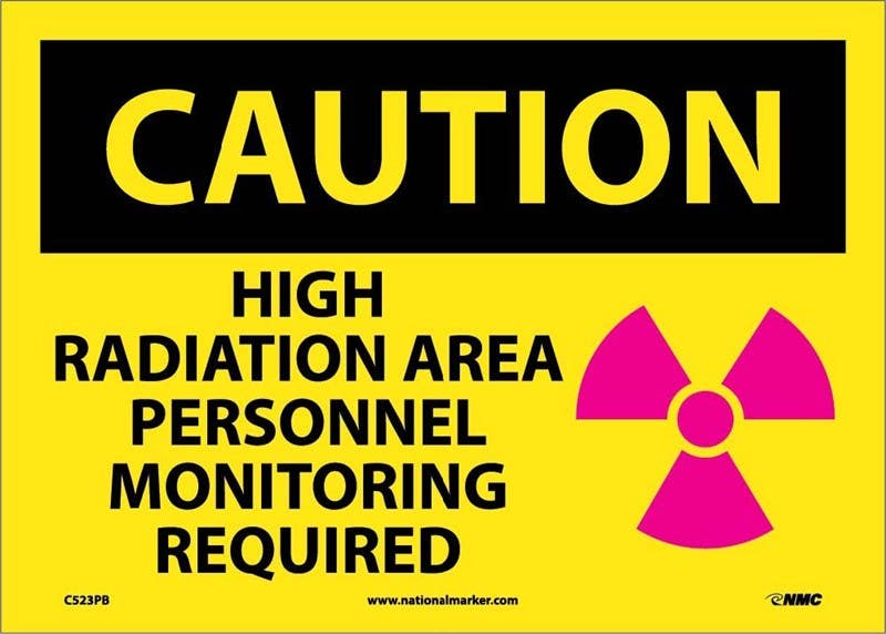 AccuformNMC MRAD658 OSHA Caution Safety Sign, High Radiation Area…, 14" x 10"