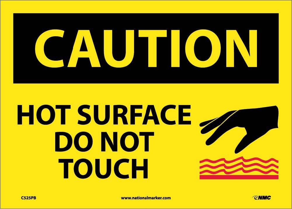 AccuformNMC MWLD OSHA Caution Safety Sign, Hot Surface - Do Not Touch