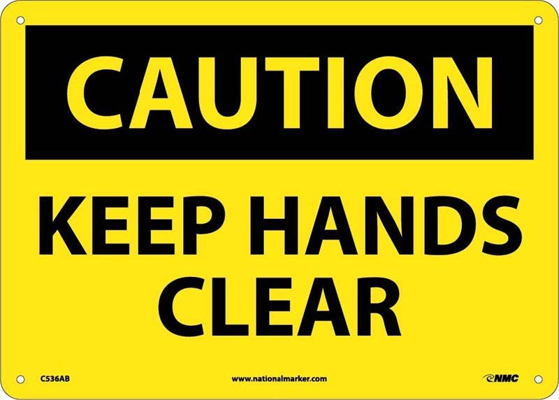 AccuformNMC C535 Caution, Keep Guard In Place Sign, 10" x 14"
