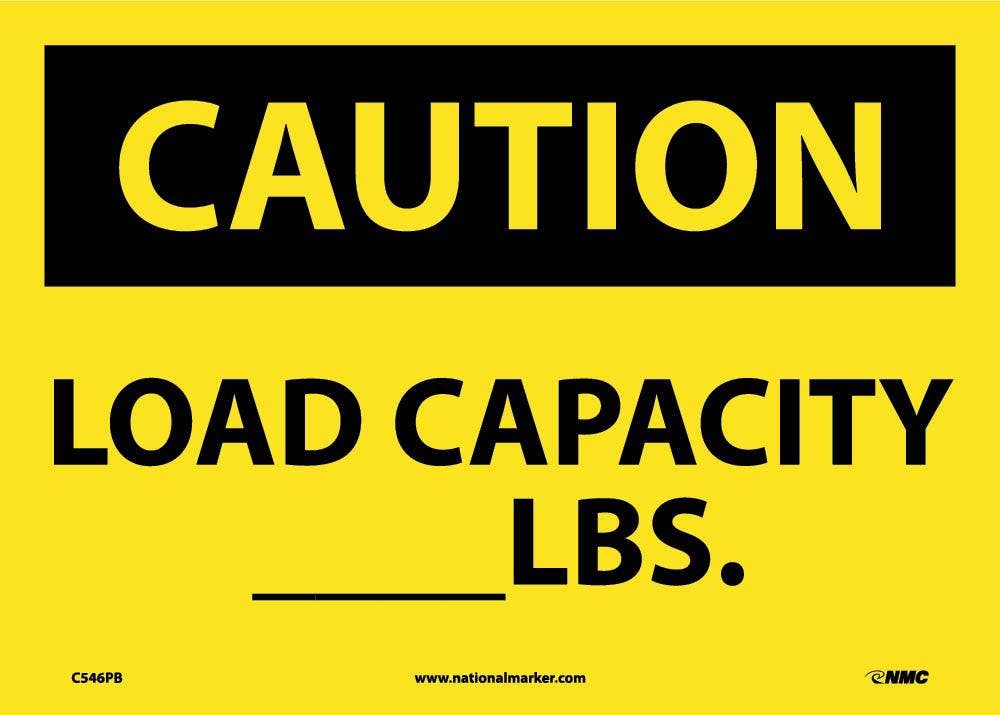 AccuformNMC MCAP621 Custom OSHA Caution Safety Sign, Load Capacity (Insert Figure) LBS., 10" x 14"