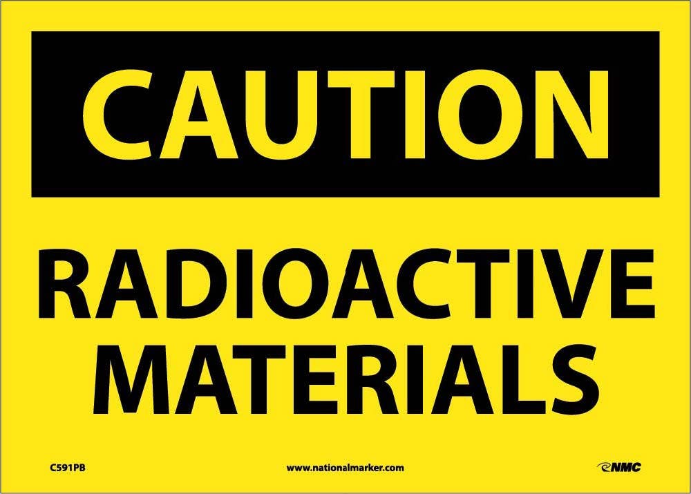 AccuformNMC MRAD622 OSHA Caution Safety Sign, Radioactive Materials, 10" x 14"