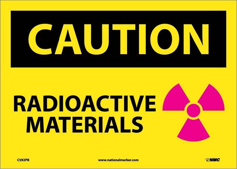 AccuformNMC C592 Caution, Radioactive Materials Sign w/ Graphic, 10" x 14"