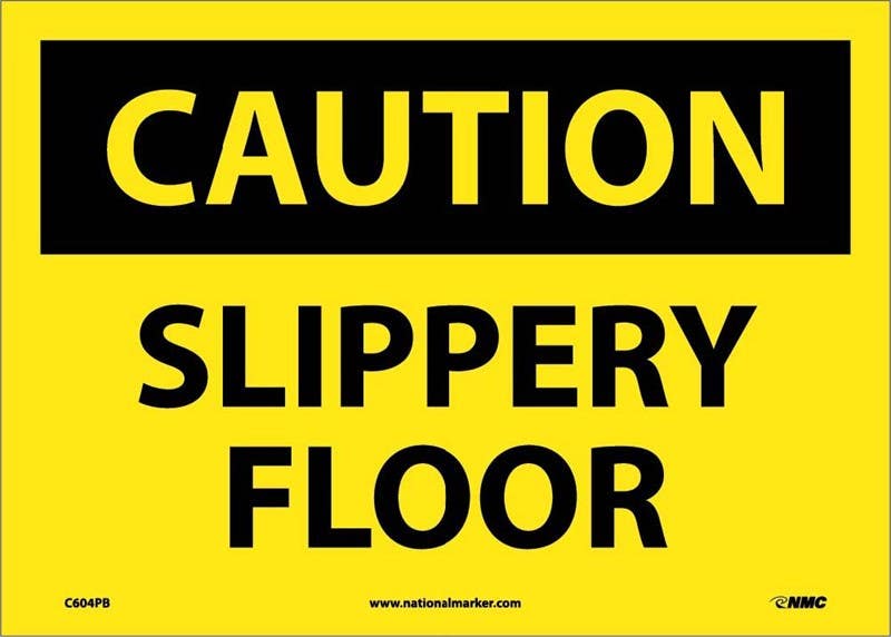 AccuformNMC MSTF OSHA Caution Safety Sign, Slippery Floor