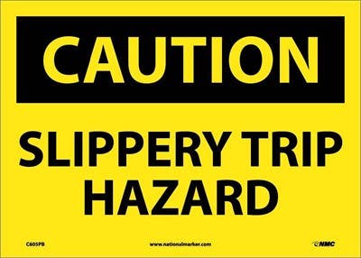 AccuformNMC MSTF614 OSHA Caution Safety Sign, Slippery Trip Hazard, 10" x 14"