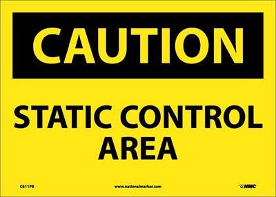 AccuformNMC MELC OSHA Caution Safety Sign, Static Control Area