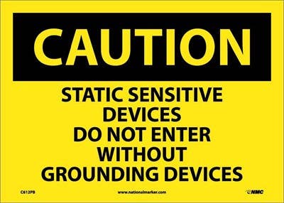 AccuformNMC C612 Caution, Static Sensitive Devices Sign, 10" x 14"