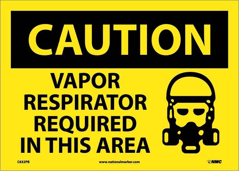 AccuformNMC C632 Caution, Vapor Respirator Required In This Area Sign, 10" x 14"