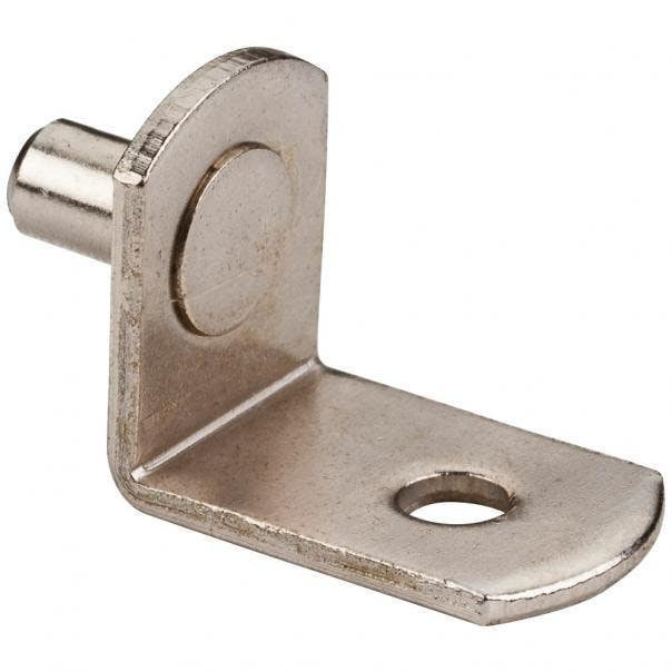 Hardware Resources 1707BN-R 5 mm Angled Shelf Support w/ 1/8" Hole, Finish-Bright Nickel, Retail Pack (20 Pcs.)