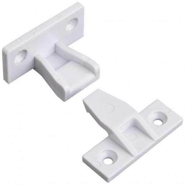 Hardware Resources 200-K1 Plastic Push Fit Panel Connector For False Fronts, Finish-White, Pair