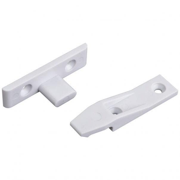 Hardware Resources 200-K2 Plastic Suspension Fitting Connector For False Fronts, Finish-White, Pair